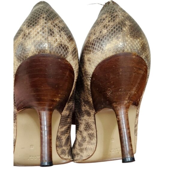 Gucci leather brown animal print stiletto heel size 10 B - Picture 5 of 13